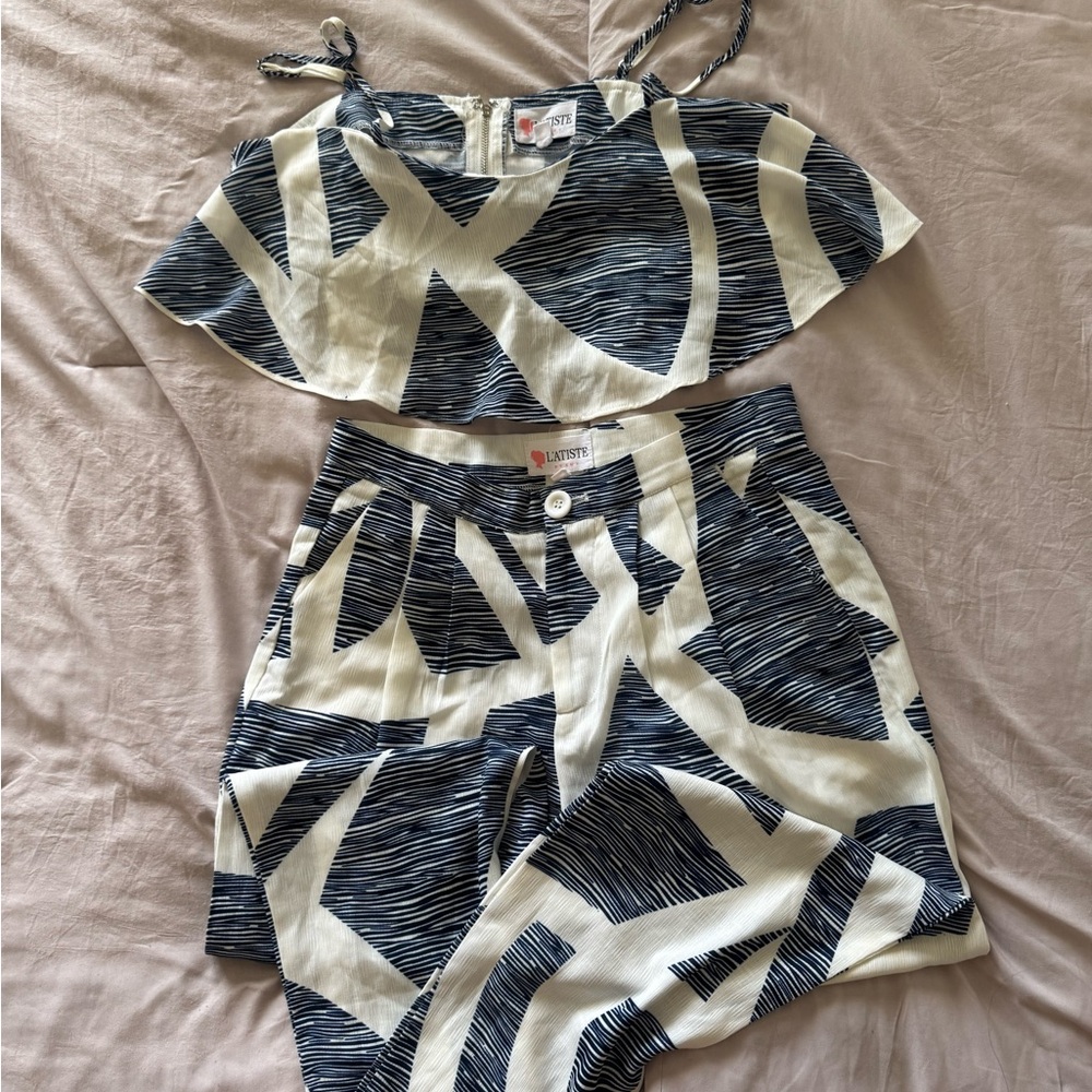 L'ATISTE — Black and White Jumpsuit